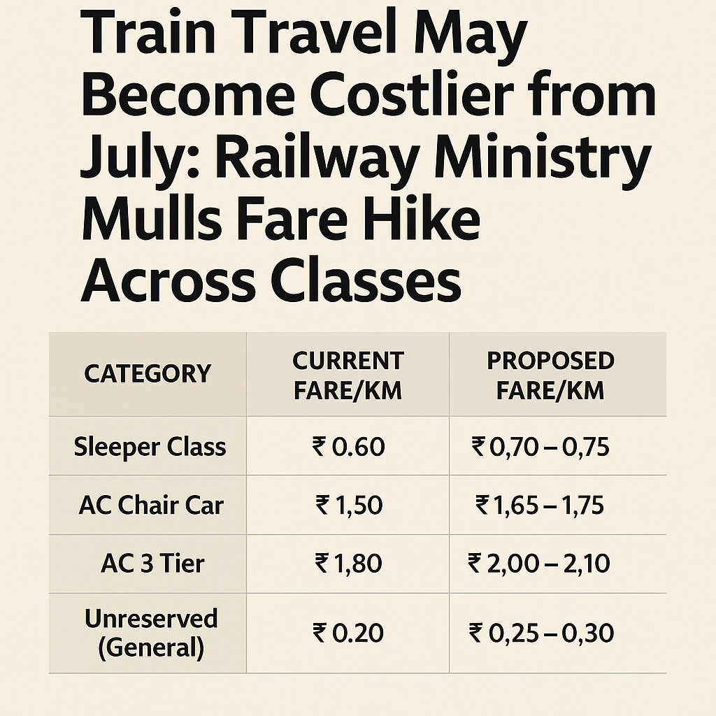 Train Travel May Become Costlier